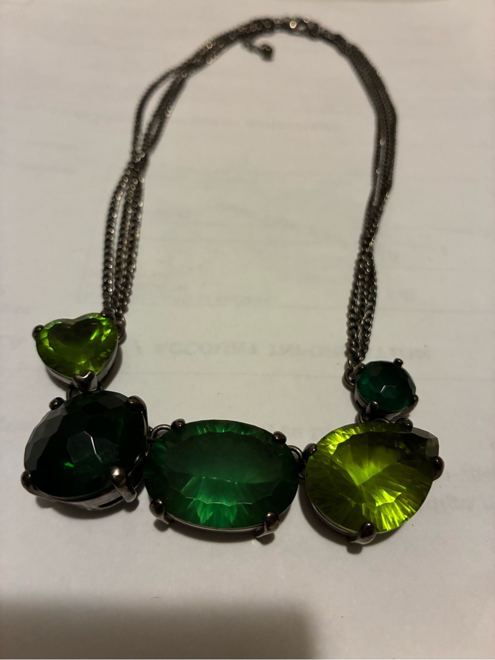 Park Lane Green Multi-Stone Statement Necklace